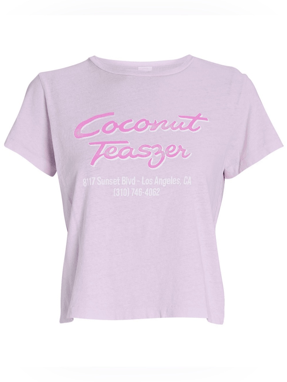 Re/Done Lavender 'Coconut Teaszer' Graphic Crop Tee